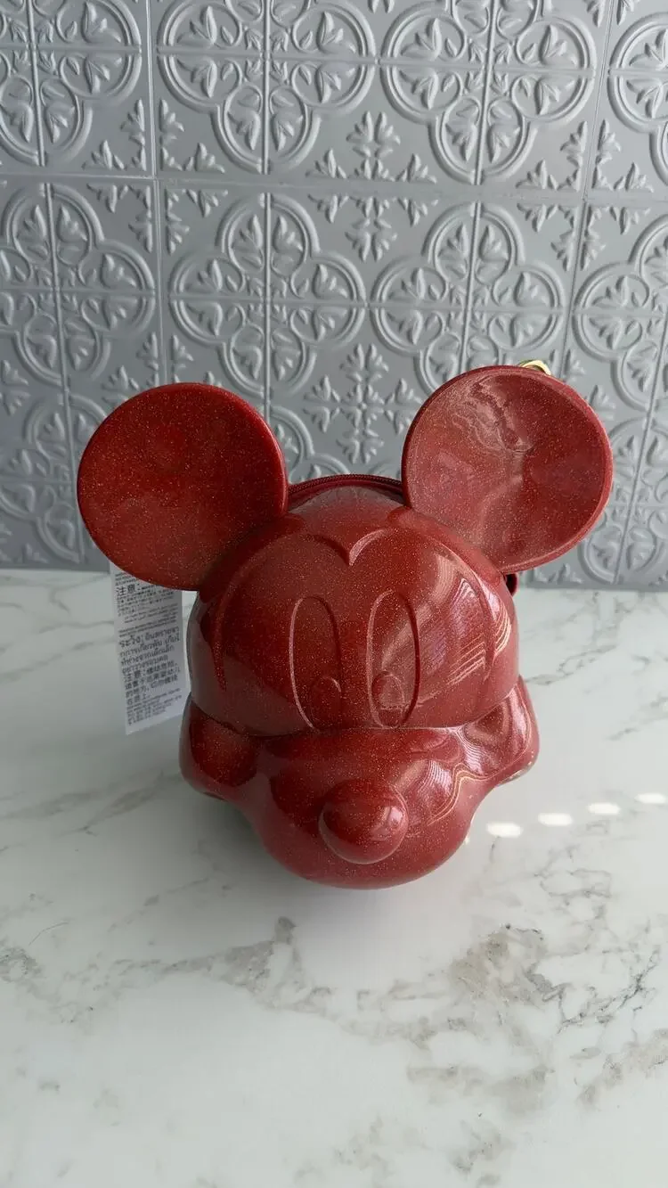 Disney Parks Loungefly Mickey Mouse Red Glitter Molded Crossbody Bag NWT